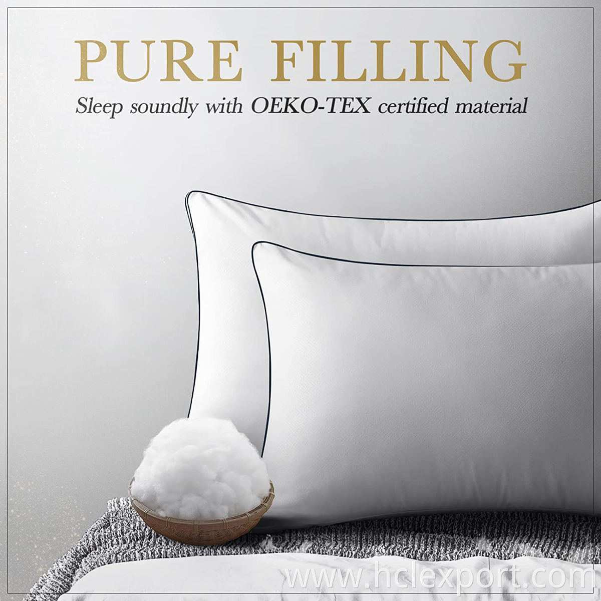 custom pillows queen king size set of 2 neck hilton box packaging refreshing pillow